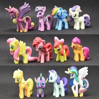 12PCS Simulated Small Pony Horse Model Figure Toy Kids Children Toys Home Decor