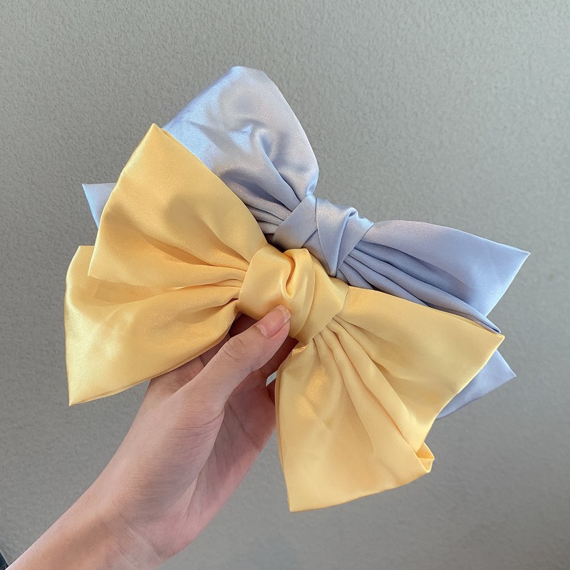 Kẹp Tóc Nơ Vải Satin Phong Cách Hàn Quốc