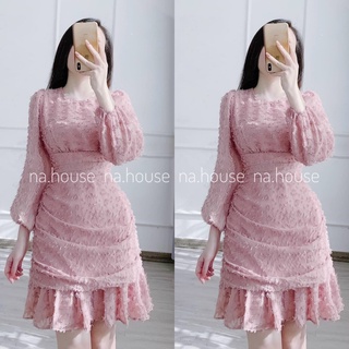 Đầm dự tiệc cao cấp nahouse váy đuôi cá lông vũ thiết kế sang trọng