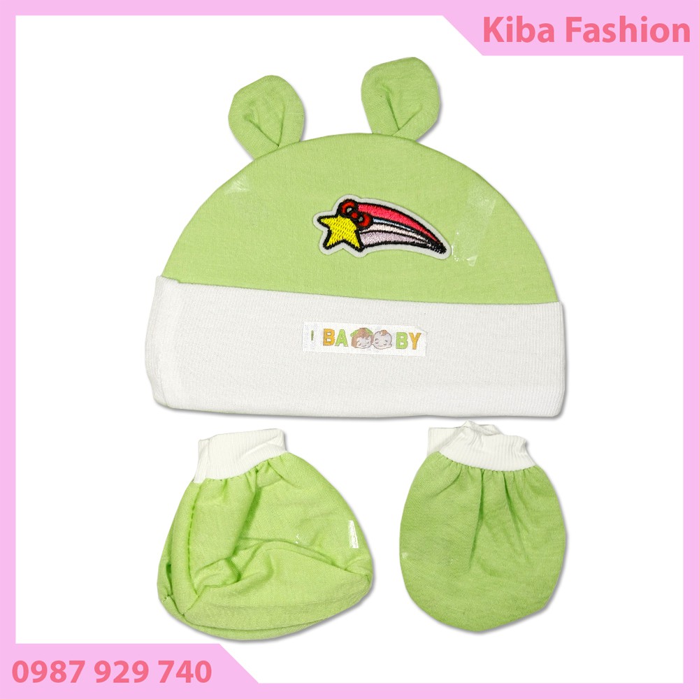 Bộ mũ kèm bao tay, bao chân cho trẻ sơ sinh