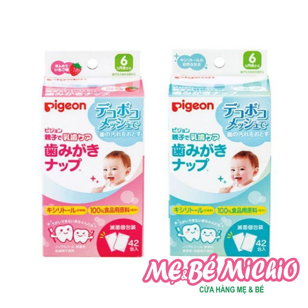 Khăn /  giấy rơ lưỡi, lau răng Pigeon cho bé từ 6m+