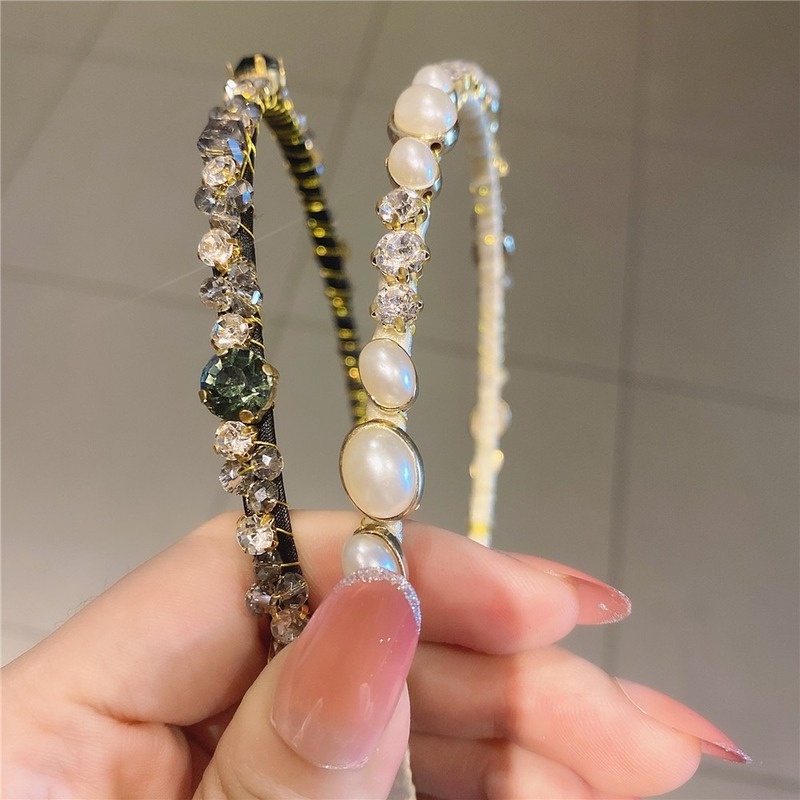 Băng Đô Mỏng Đính Ngọc Trai Phong Cách Hàn Quốc Cho Nữ