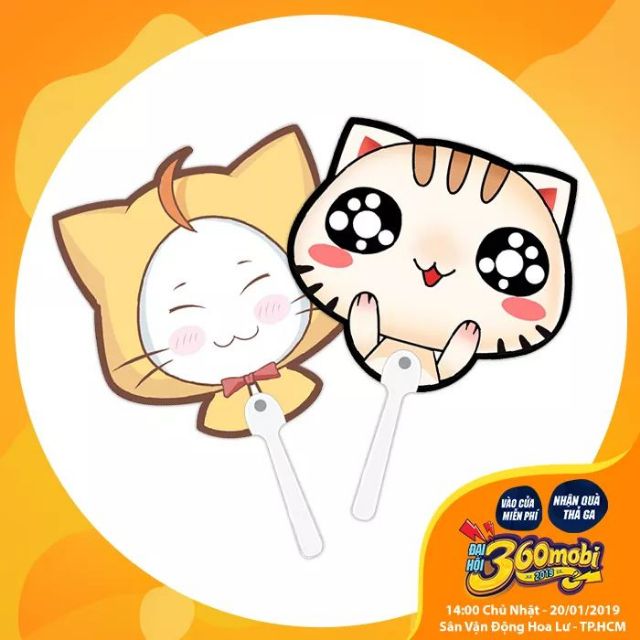 Quạt nhựa cầm tay hình ảnh các game 360mobi