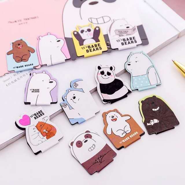 Set 4 bookmark nam châm We Bare Bears Chúng tôi đơn giản là gấu