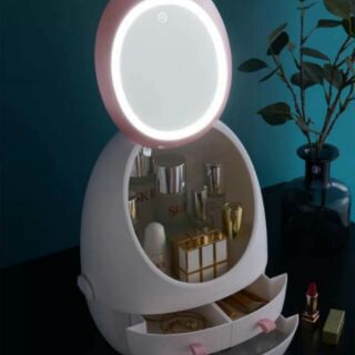 kệ đựng mỹ phẩm quả trứng có đèn Led