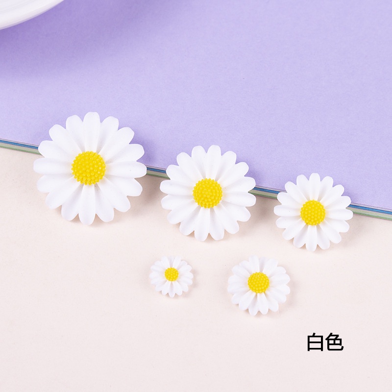 Bông Tai DIY Hình Hoa Cúc Bằng Nhựa Resin Trang Trí Điện Thoại