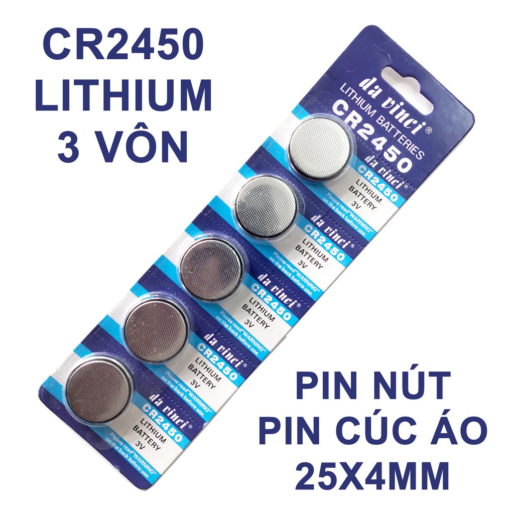Pin cúc áo Lithium 3 Vôn CR2450 25x4mm
