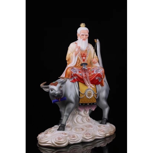 Tượng Thái Thượng Lão Quân cao 40cm bằng đá cẩm thạch vẽ khoáng