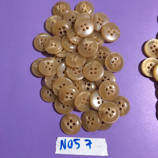 Combo 10 nút áo nâu xám vân N057-N060