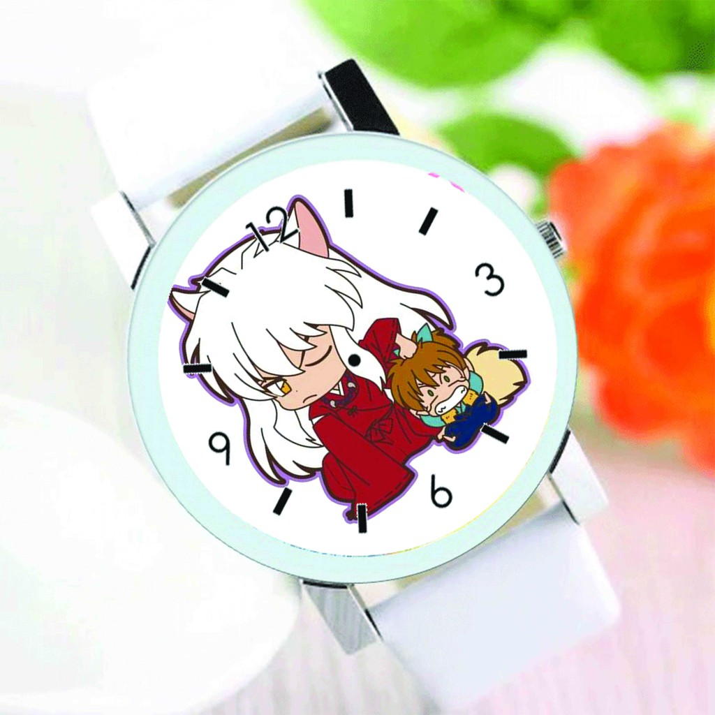 Đồng hồ đeo tay in hình INUYASHA KHUYỂN DẠ XOA nam nữ anime chibi thời trang dễ thương độc đáo