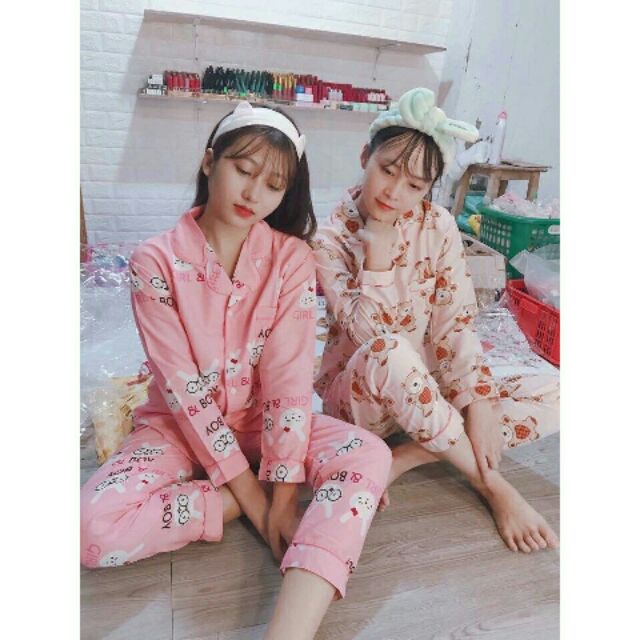 [SHOP MỚI LẬP NÊN BÁN KHÔNG LỢI NHUẬN] Bộ Pijama Kate Áo Dài Quần Dài Full Viền [TẶNG TẤT KHI MUA ĐƠN HÀNG TRÊN 99K]