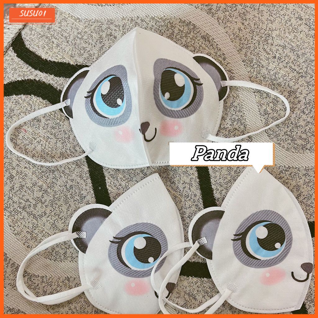 10 Chiếc Hoạt Hình Dễ Thương Trẻ Em Hình Gấu Trúc Mặt Nạ 3d Thoáng Khí Khẩu Trang Cho 1-13 Năm 3 Lớp Mùa Hè Mặt Nạ