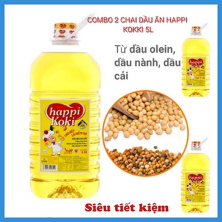 Siêu tiết kiệm combo 2 chai Dầu ăn Happi Koki 5L