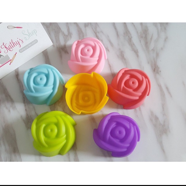 cup silicon hoa hồng rời.