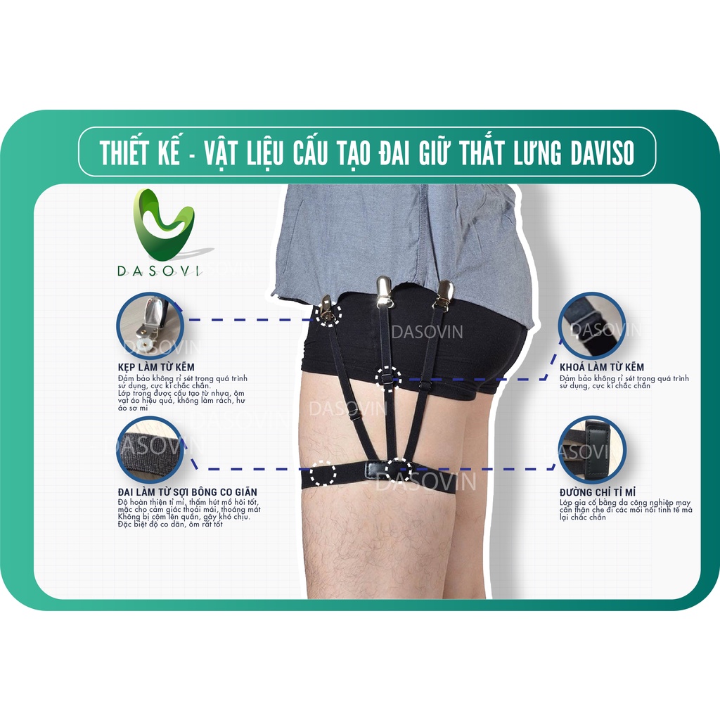 Đai giữ áo sơ mi DASOVI - Shirt stay belt - Giải pháp không bung xoã