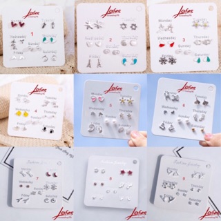 SET 7 đôi khuyên tai bông tai các ngày trong tuần siêu hot
