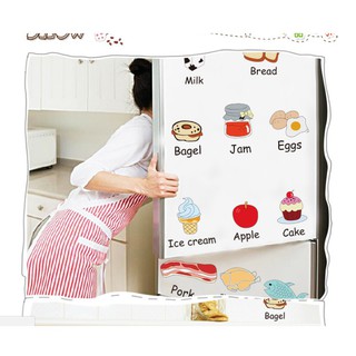 Decal Dán Tường Cho Bé Các Món Ăn Tiếng Anh Khổ 50*70cm