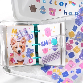 PET sticker white bear sticker rabbit animal decoration DIY diary sticker sticker