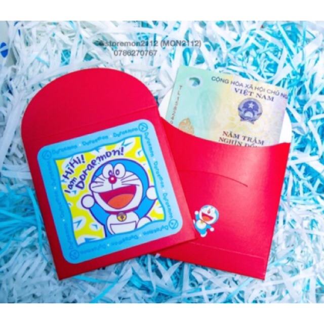 BAO LÌ XÌ NGẮN TẾT LOẠI DÀY CAO CẤP DORAEMON DOREMON