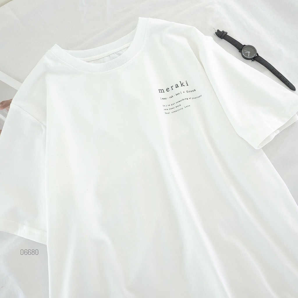 Áo thun tay lỡ MERAKI nhiều màu Ulzzang - Made by Fiin