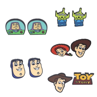 DISNEY Khuyên Tai Họa Tiết Hoạt Hình Toy Story Woody Buzz Thời Trang Unisex
