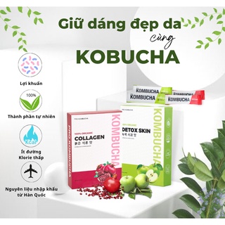 Giảm cân pro kombucha trà thải độc mix 2 vị táo lựu kết hợp collagen tăng sức đề kháng đẹp da thanh lọc cơ thể