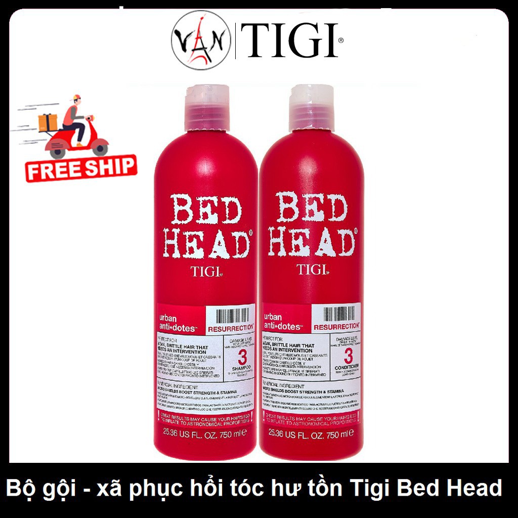 [ Tigi] Bộ dầu gội xả tóc Bed Head Tigi 750Ml