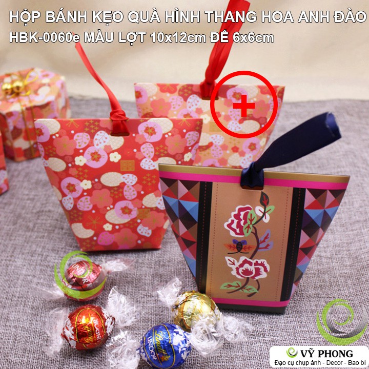 SET 2 HỘP ĐỰNG BÁNH KẸO QUÀ TẶNG HÌNH THANG TRANG TRÍ CÁC DỊP LỄ TẾT IN HỌA TIẾT HOA ANH ĐÀO MAY MẮN HBK-0060 | BigBuy360 - bigbuy360.vn
