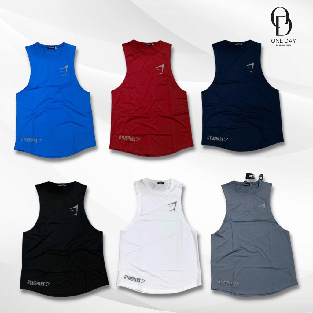 ÁO BA LỖ TẬP GYM , ÁO THUN ÔM BODY TANK TOP GYM SHARK THUN LẠNH CO GIÃN 4C
