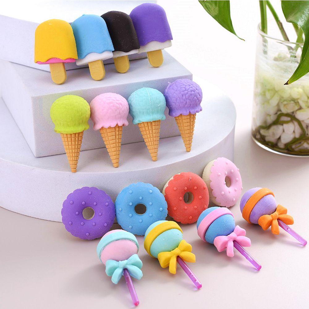 PISTA Bộ 4 Cục Tẩy Hình Bánh Donut Xinh Xắn