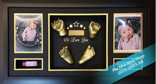 Bộ bột làm tượng Hand love (cặp đôi) chân tay cho bé + Bảng tên ❤️❤️❤️❤️❤️