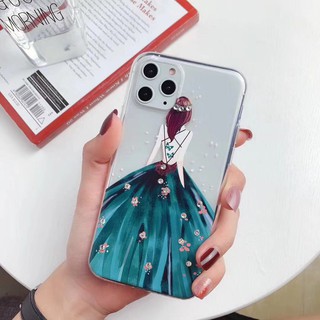 Ốp lưng iphone 11 11pro fashion girl soft clear tpu