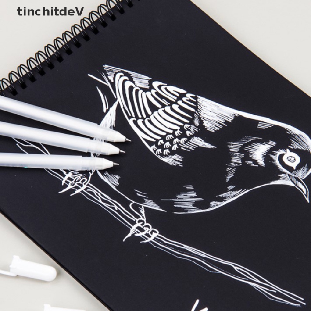 Bút Mực Gel Màu Sắc Trắng Ngòi 0.5mm 0.8mm 1.0mm