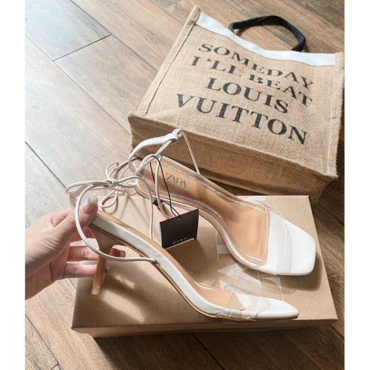 J(ẢNH THẬT) Sandal 7p Dây Mảnh Quấn Cổ Quai Mica Mềm Êm Tôn Dáng Dễ Phối Hàng Fullbox Tem Mạc Cao Cấp