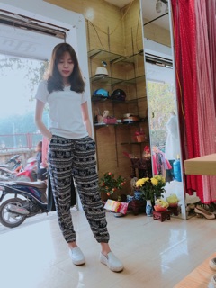Quần lanh thổ cẩm ảnh thật