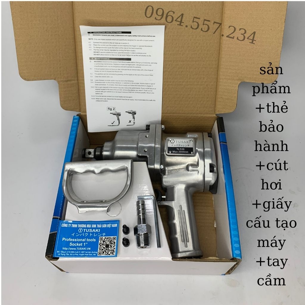 Súng Siết Bulong 3/4", Máy Mở Bulong Ts-536 Bằng Hơi Khí Nén TUSAKI- JAPAN