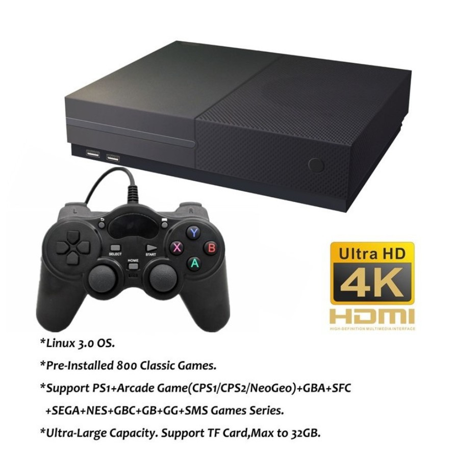 Máy Chơi Game 4 Nút, X Pro 1280 P Có Sẵn 800 Game Cổ Điển, Hỗ Trợ Chép Thêm Game, Hỗ Trợ 4K - Chơi Game Arcade