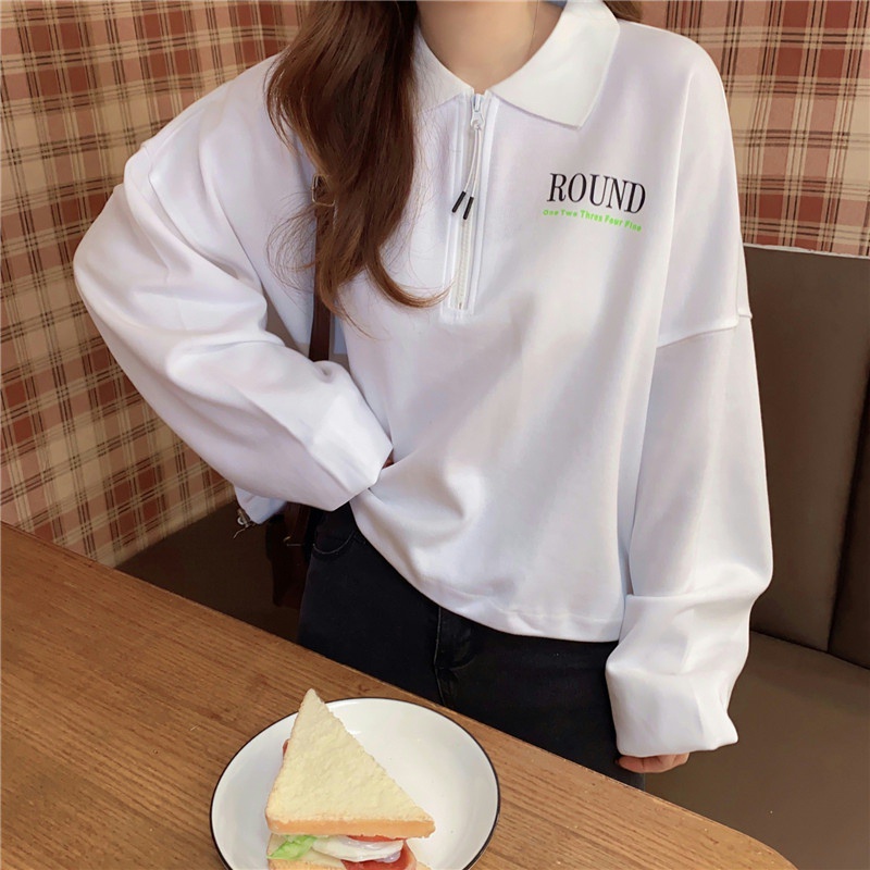 Áo sweater SUXI mỏng dáng rộng màu sắc đơn giản phối dây rút phong cách Hàn Quốc cho nữ