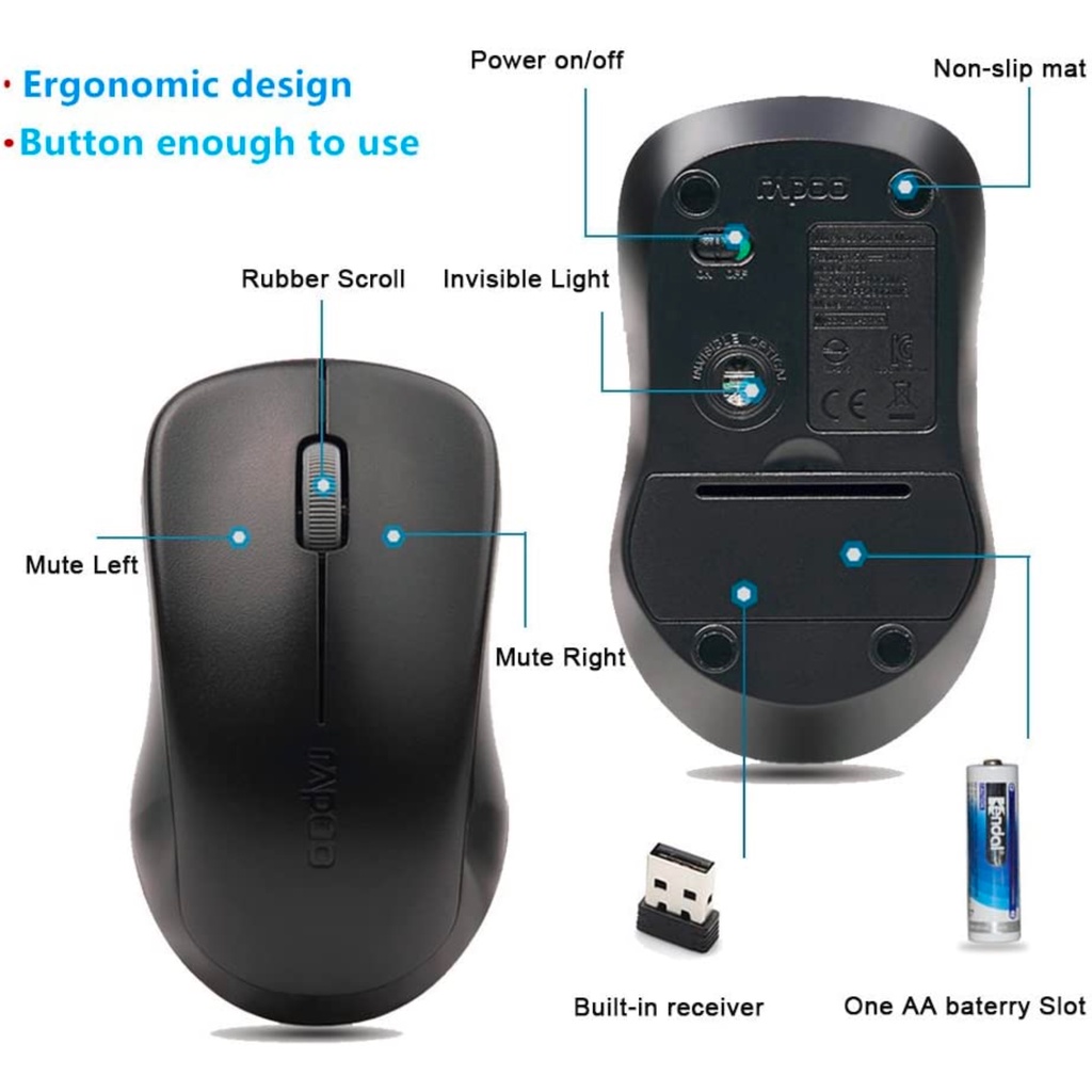 Chuột Không Dây Rapoo M1680 Silent - Chính Hãng Bảo Hành 2 Năm 1 Đổi 1