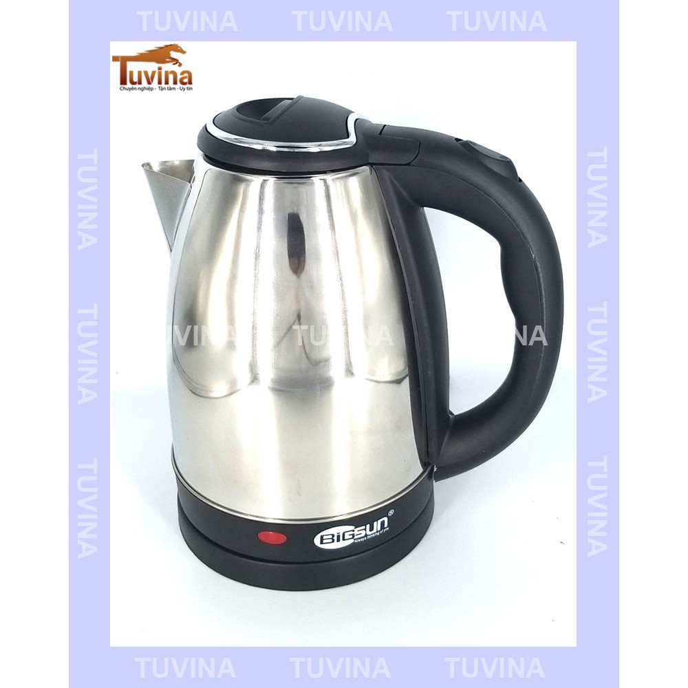 Ấm Siêu Tốc Inox Bigsun KB-1500 1.8 Lít Đun Sôi Cực Nhanh - Hàng Chính Hãng (Bảo Hành 12 Tháng)