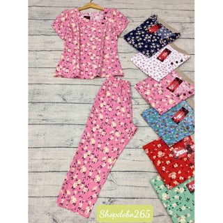 Đồ bộ nữ,đồ ngủ mặc nhà lửng 9 tấc vải lụa hoa nhí siêu cưng.