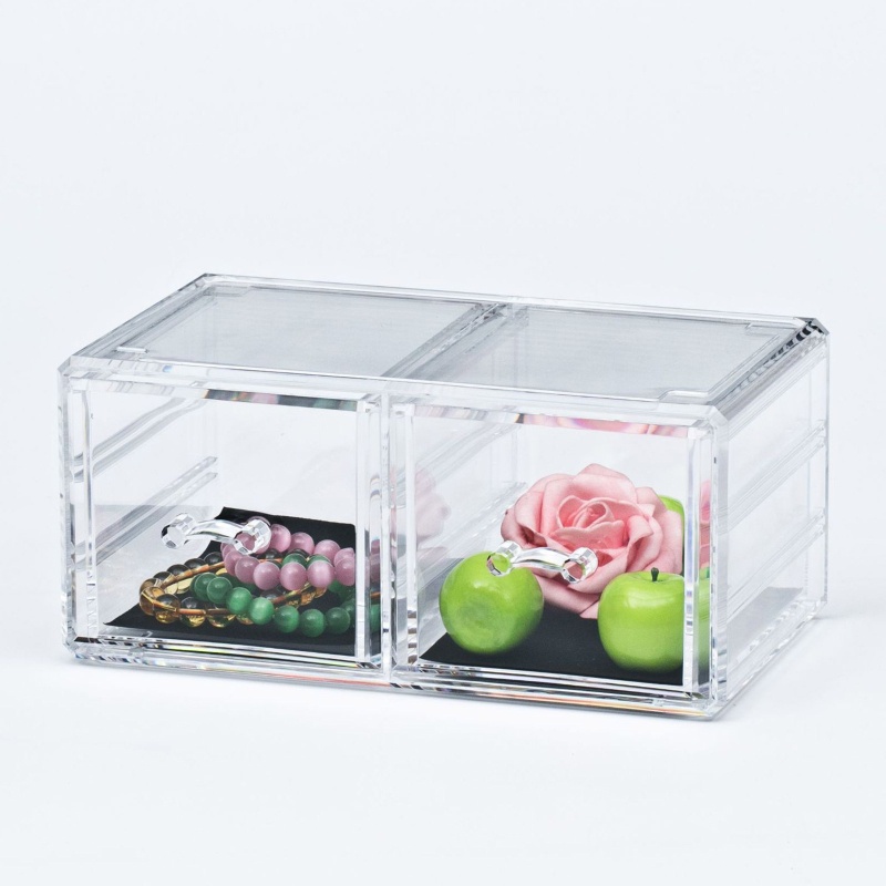 Hộp Đựng Mỹ Phẩm Trong Suốt Cỡ Lớn Có Thể Xếp Chồng Lên Nhau Tiện Dụng