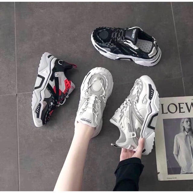 Giày sneaker đen đế độn dây dạ quang size 35 ( thanh lí kèm ảnh chụp thật )