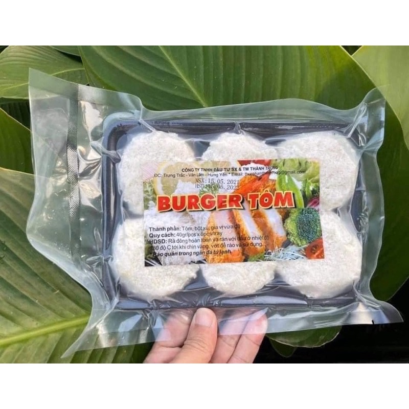 Sét 6 Burger Tôm Làm Nhân Bánh Hamburger