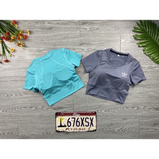 Áo Thun Thể Thao Croptop Co Giãn 4 Chiều