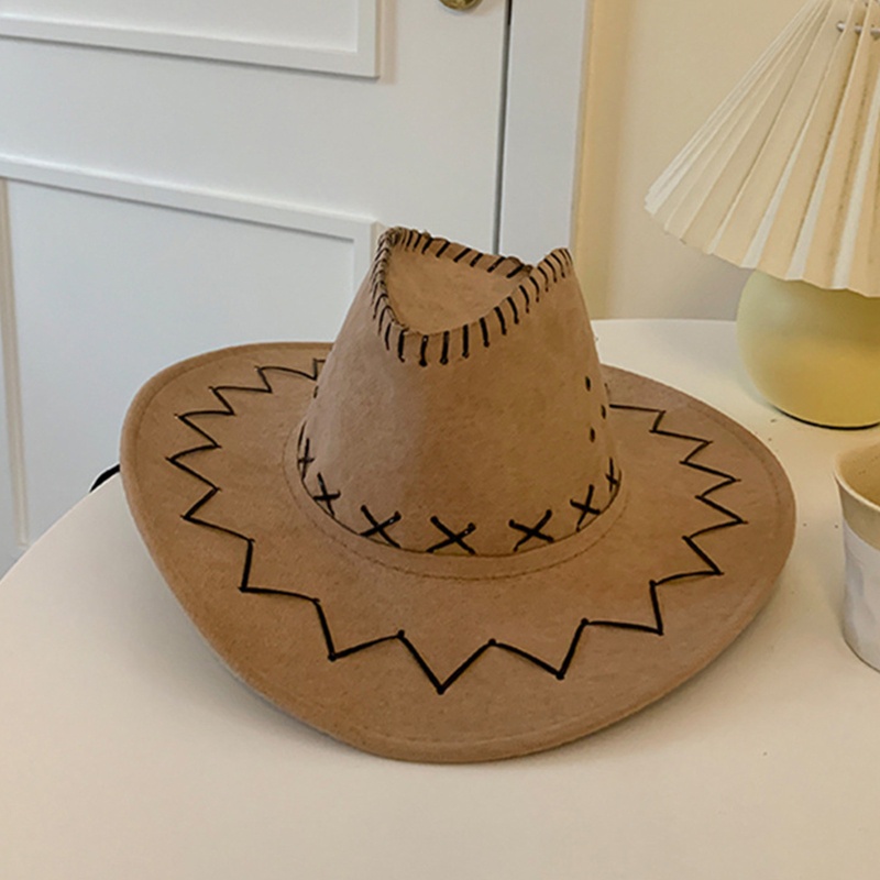 Mũ Cao Bồi Bằng Da Lộn Vành Rộng Phong Cách Cao Bồi Phương Tây Cho Mẹ Và Bé