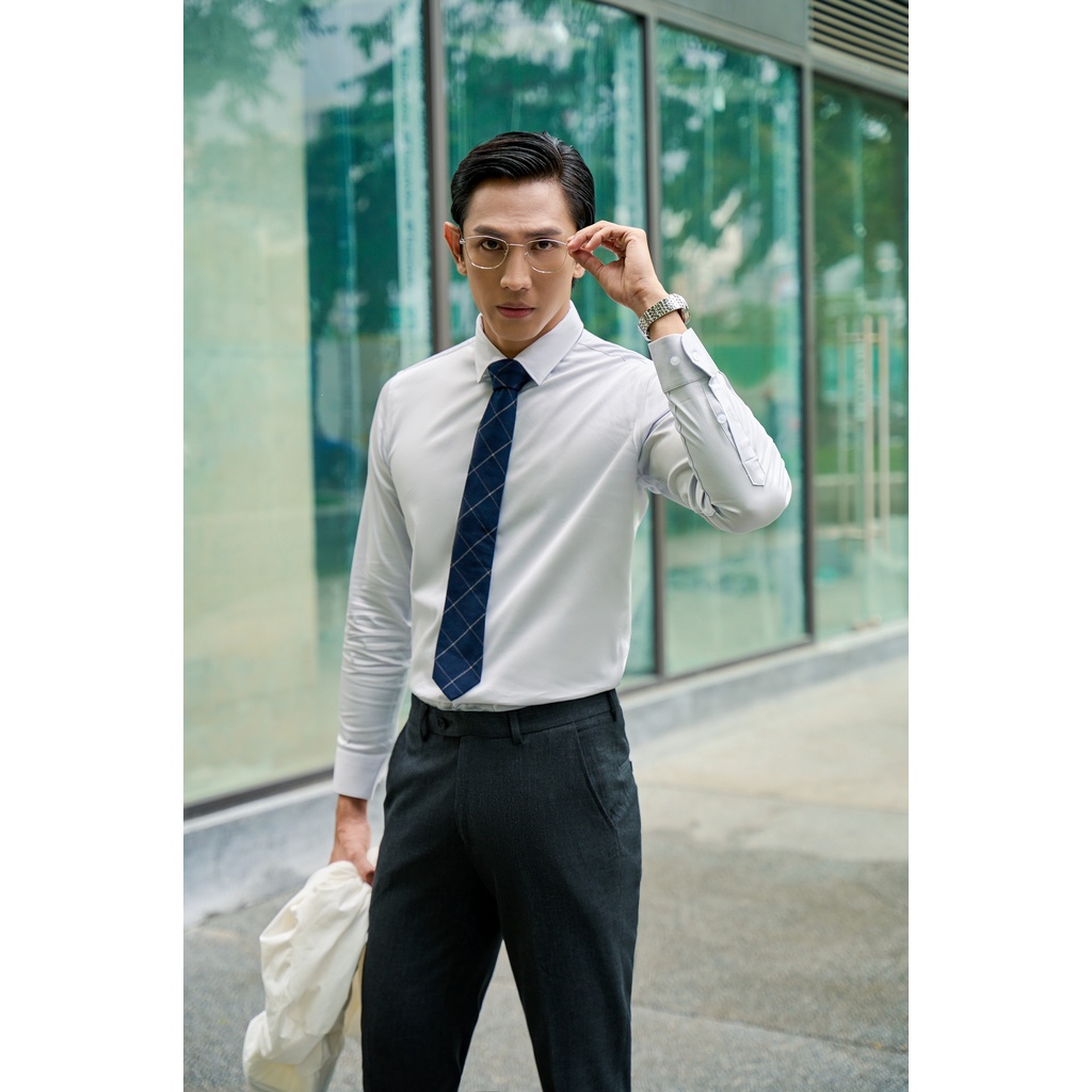 Áo Sơ Mi Americus Gosani Có Độ Bóng Mờ Màu Màu Xanh Và Xám Nhạt