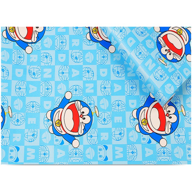 Decal giấy dán tường đô rê mon và chong chóng tre  (khổ rộng 45cm)