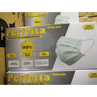 Khẩu trang y tế 3 lớp perfetta (1 hộp 50 cái màu trắng)