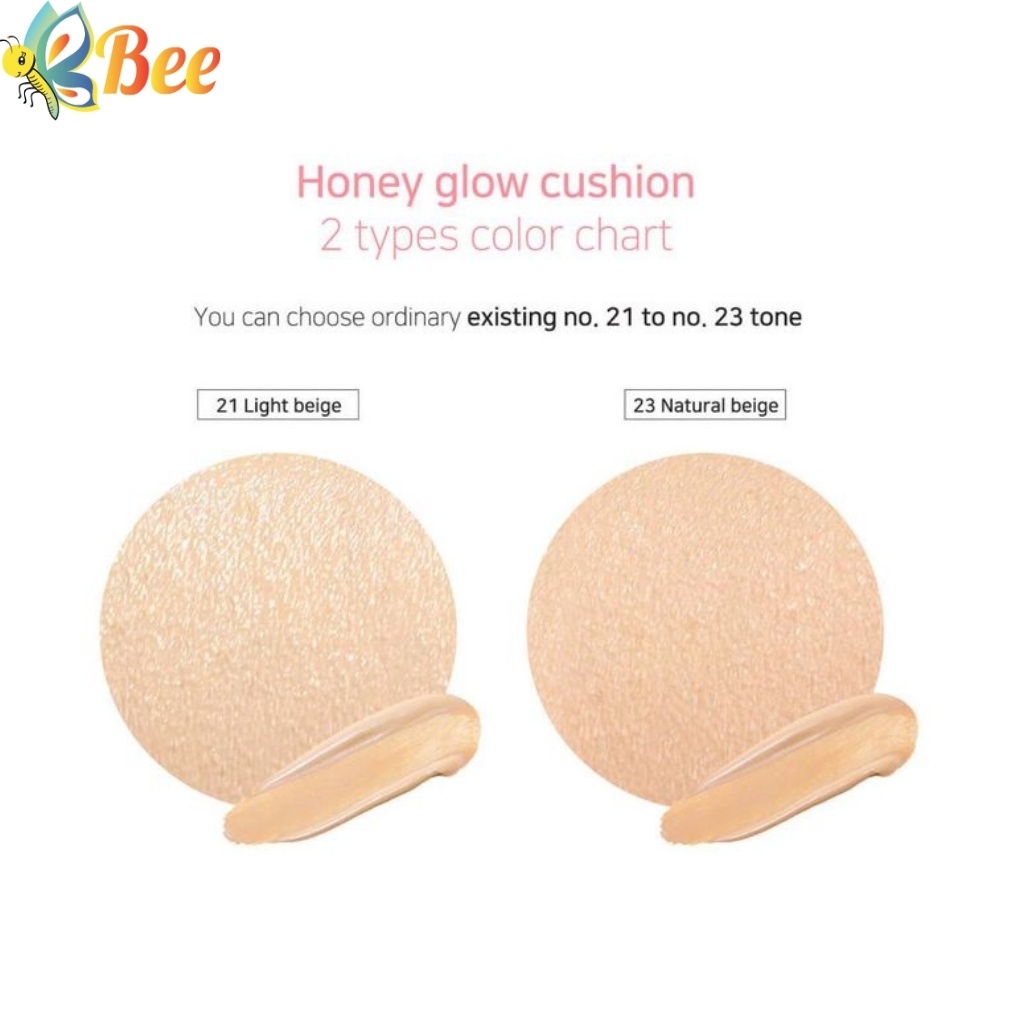 Phấn nước By Ecom Honey Glow Cover Cushion 12g #21 Light Beige #23 Natural Beige | BigBuy360 - bigbuy360.vn